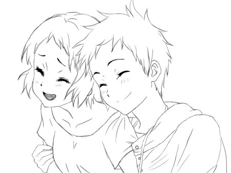 Раскраска аниме пара