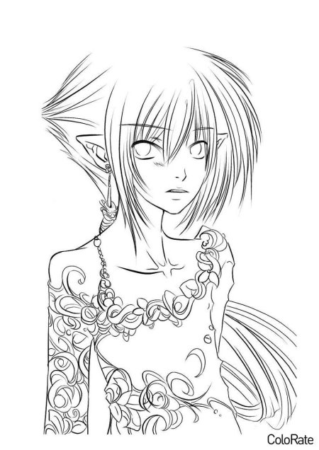 Аниме раскраска девочка