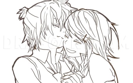 Раскраска аниме пара