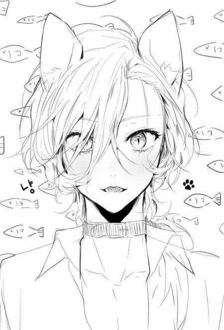 Раскраска аниме парень