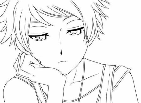 Раскраска аниме парень