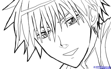 Раскраска аниме мальчик