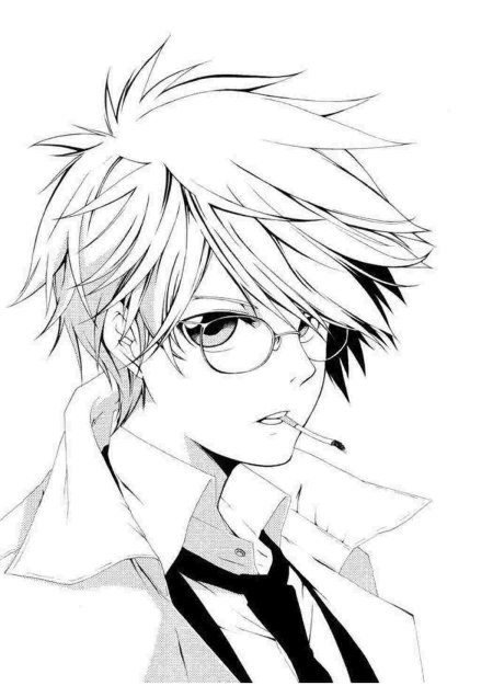 Раскраска аниме парень