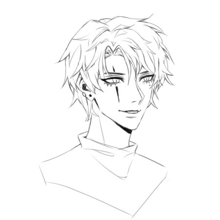 Аниме парень раскраска