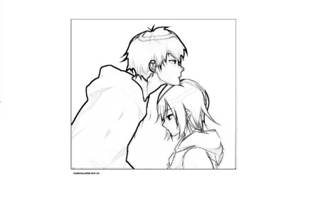 Раскраска аниме пара