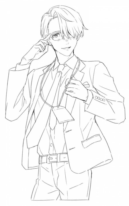 Раскраска аниме парень
