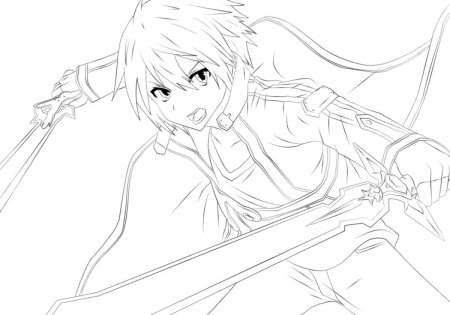 Кирито мастера меча карандашом