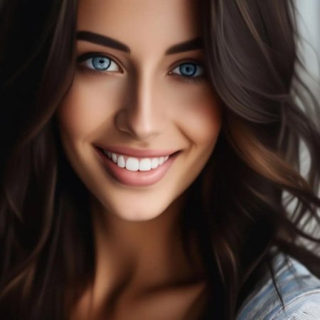 Красивая брюнетка с голубыми глазами