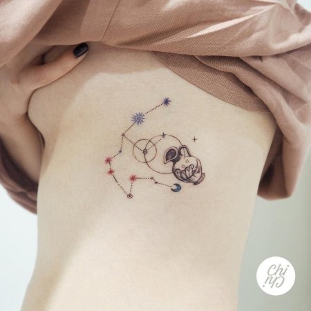 Тату созвездие водолея