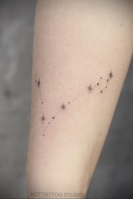Тату созвездие рыбы для девушек