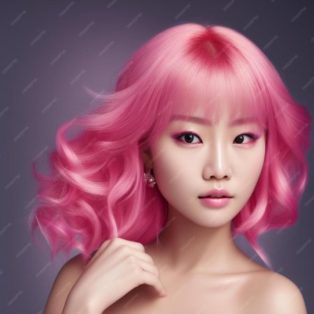 Женщина с розовыми волосами