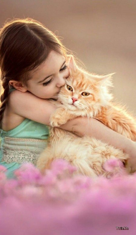 Девочка с котенком
