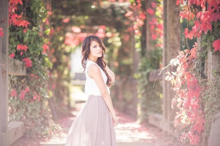 Азиатские девушки в саду