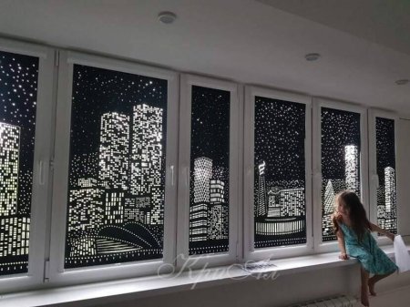 Рулонные шторы perforollo ночной город