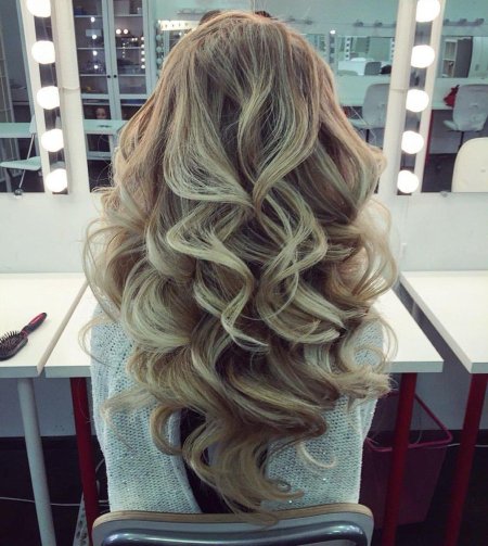 Кудри на длинные волосы