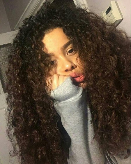 Афро кудри на длинные волосы