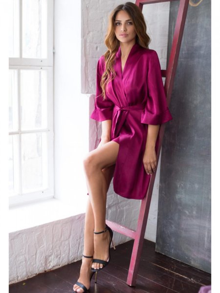 Халат домашний женский шелковый