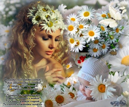 Женщина с ромашками