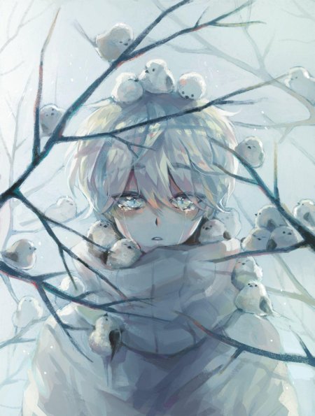 Аниме мальчик грустный