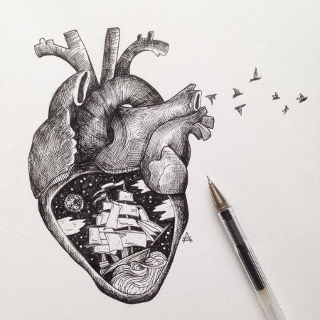 Анатомическое сердце эскиз