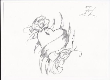 Татуировка сердце эскиз