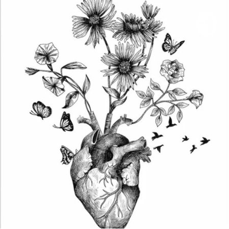 Сердце тату эскиз