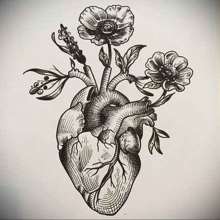 Тату эскиз сердце