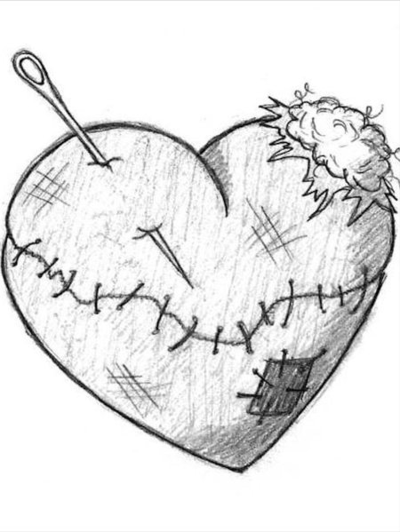 Сердце карандашом
