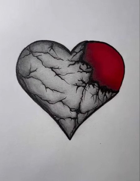 Сердце для срисовки карандашом