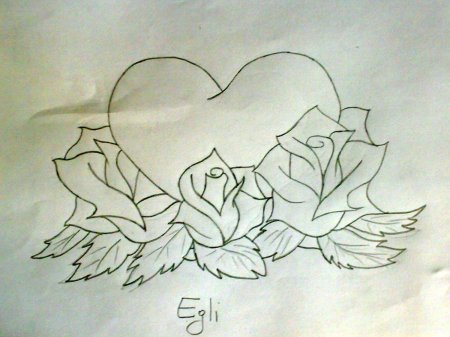 Рисунок карандашом сердце