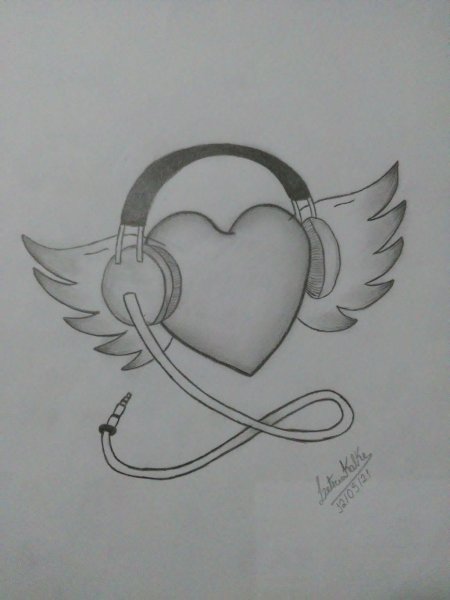 Рисунок сердца карандашом