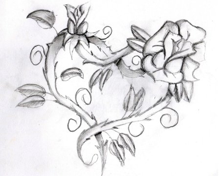 Эскиз тату сердце