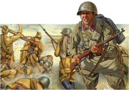 Пехотинец советской армии времен мировой войны