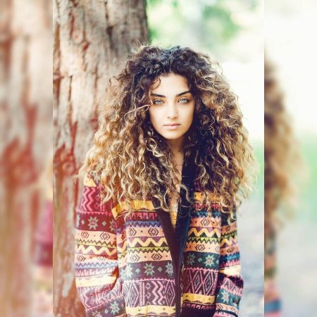 Афро кудри на длинные волосы