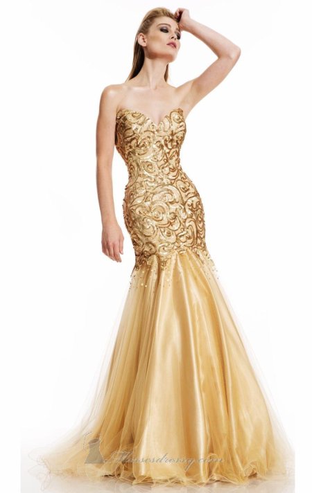 Золотое платье вечернее