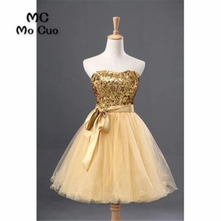 Золотистое платье на выпускной