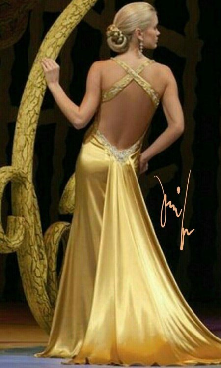 Платье желтое вечернее