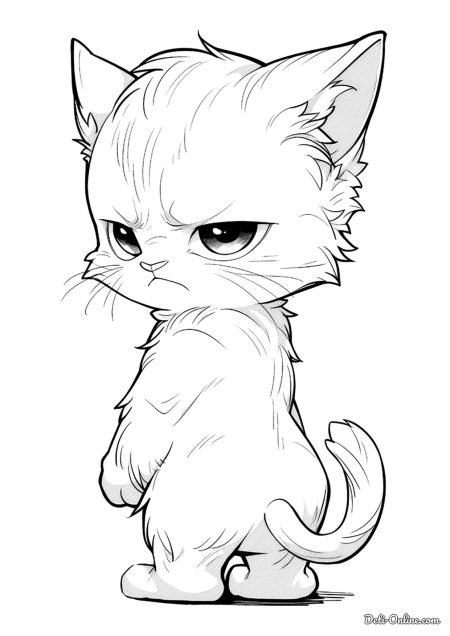 Злой кот раскраска