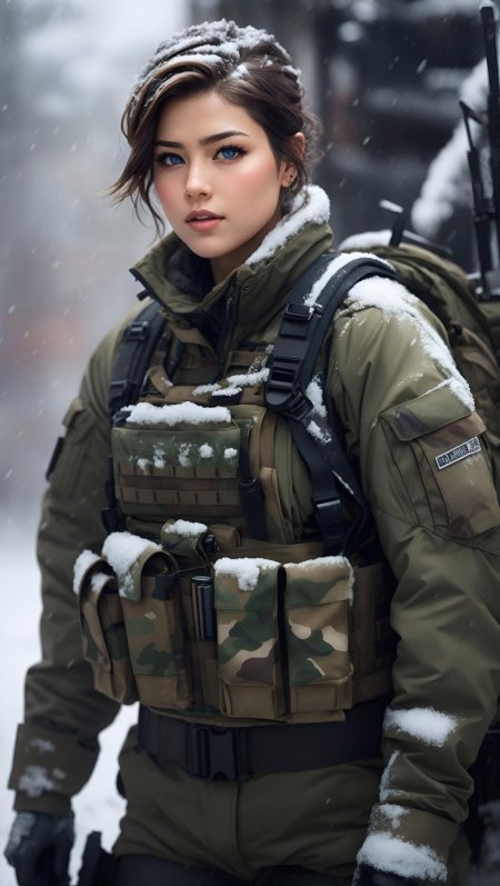 Девушка военная