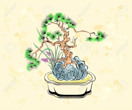 Бонсай иллюстрация