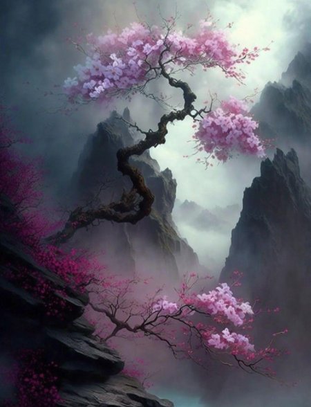 Пейзаж с сакурой