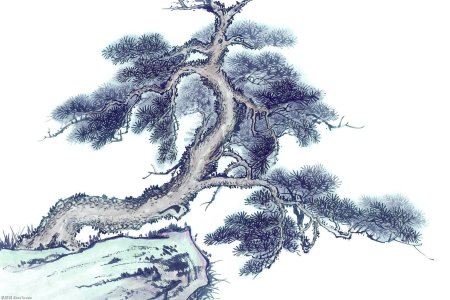 Гохуа китайская живопись дерево