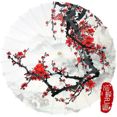 Бумажный китайский зонтик в живописи