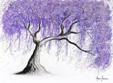 Жакаранда дерево акварелью