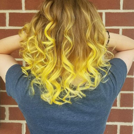 Желтое омбре