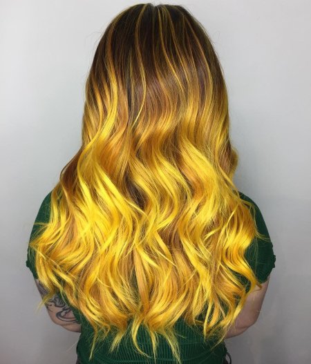 Жёлтые кончики волос