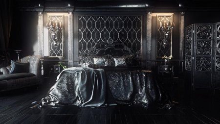 Тотал блэк спальня