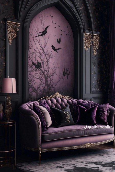 Фиолетовый интерьер