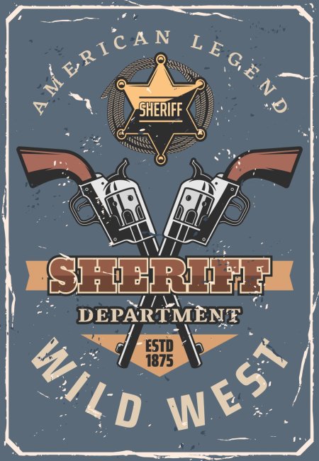 Плакат дикий запад шериф