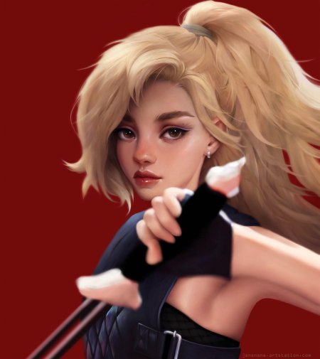 Арт девушка блондинка